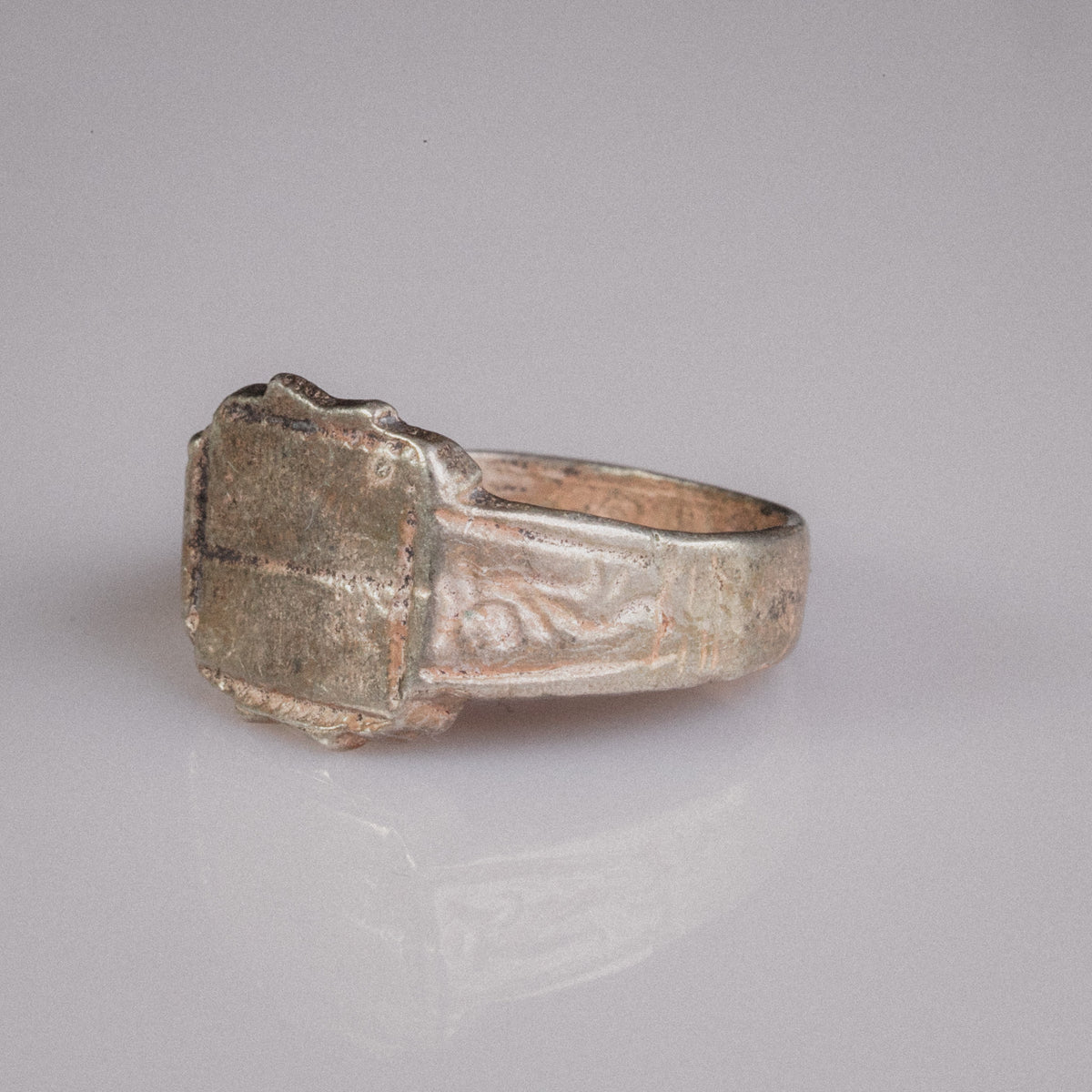 Late Medieval Silver Signet Ring with Plain Bezel – 'Modestus' (14th–16th CE) — view 6