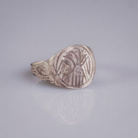 Medieval Silver Signet Ring with Bird Motif – 'Aquilinus' (11th–14th CE) — view 2
