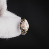 Medieval Bronze Geometric Signet Ring – 'Radiatus' – Semi Restored (9th–13th CE) — view 5