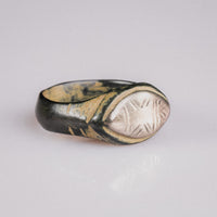Medieval Bronze Geometric Signet Ring – 'Radiatus' – Semi Restored (9th–13th CE)