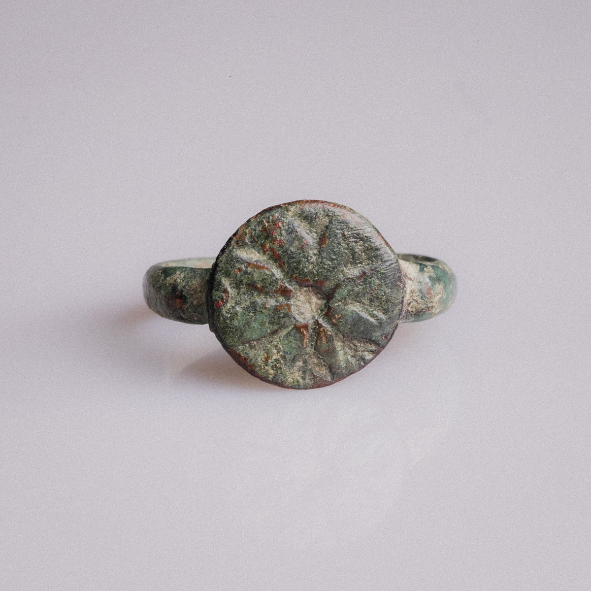 Late Roman to Early Medieval Bronze Star Signet Ring – 'Stellatus' (3rd–6th CE)