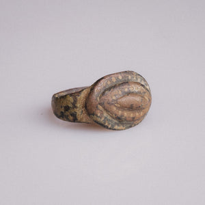 Early Medieval Bronze Ring with Punched Dot Bezel - 'Byzantion' (6th–11th CE)