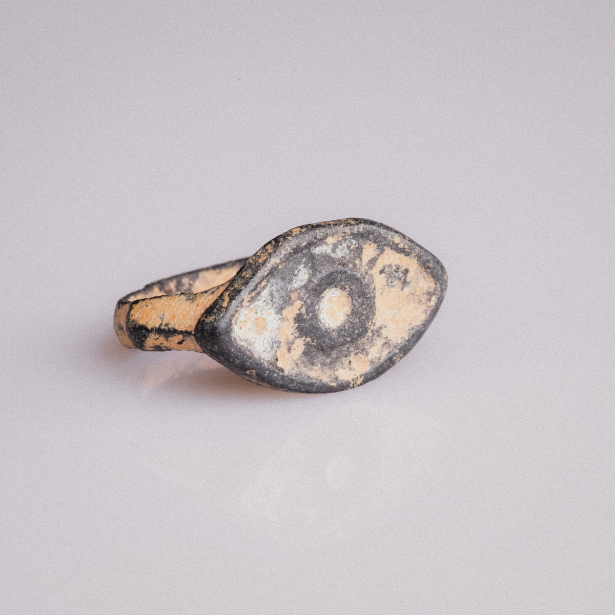Late Roman Bronze Enamelled Signet Ring – 'Orbiculus' (3rd–4th CE)