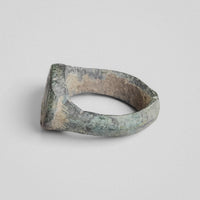 Byzantine bronze ring Kalothea, underside view showing hoop interior and bezel base