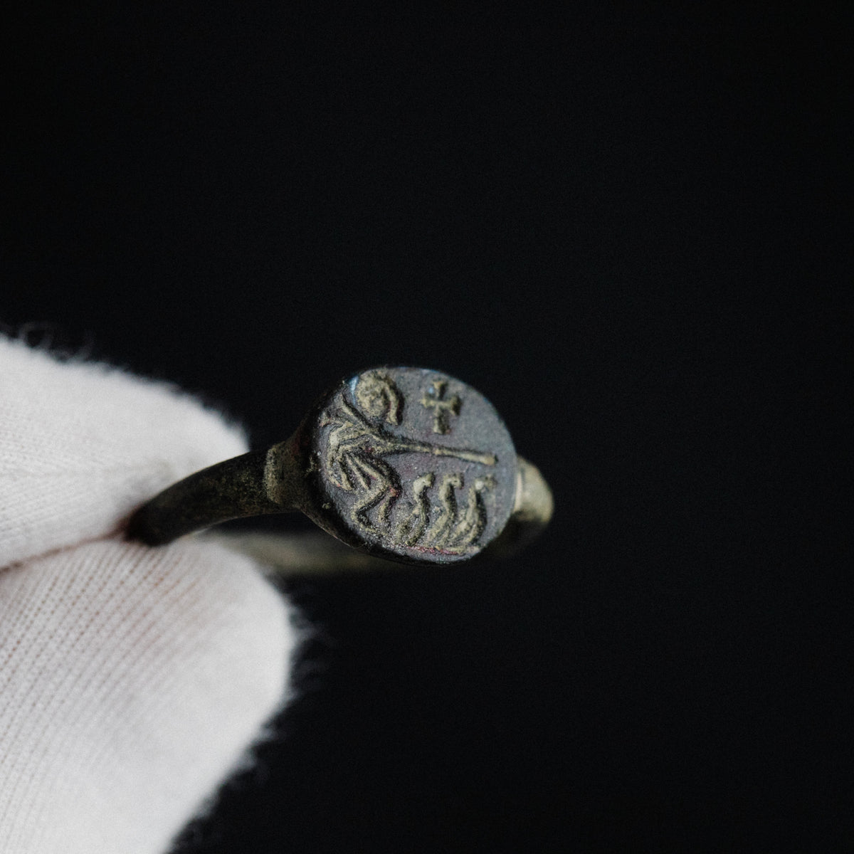 Byzantine Bronze Ring - 'Mikhael' (8th–11th c. CE) EU 67 / US 12