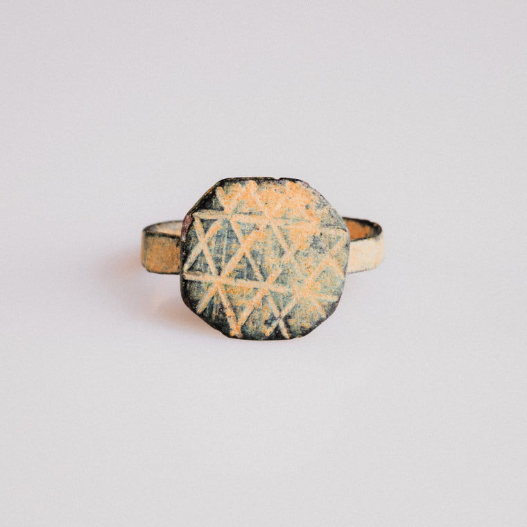 Byzantine Bronze Ring - 'Theoktistos' (7th–13th c. CE) EU 53 / US 6.5