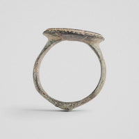 Byzantine bronze ring Xenaros front-on view with tapered D-section hoop