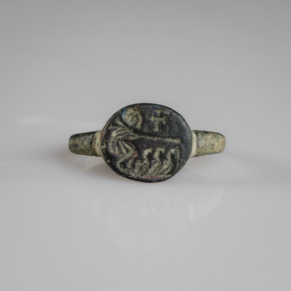 Byzantine Bronze Ring - 'Mikhael' (8th–11th c. CE) EU 67 / US 12
