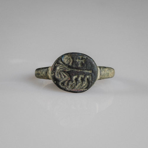 Byzantine Bronze Ring - 'Mikhael' (8th–11th c. CE) EU 67 / US 12