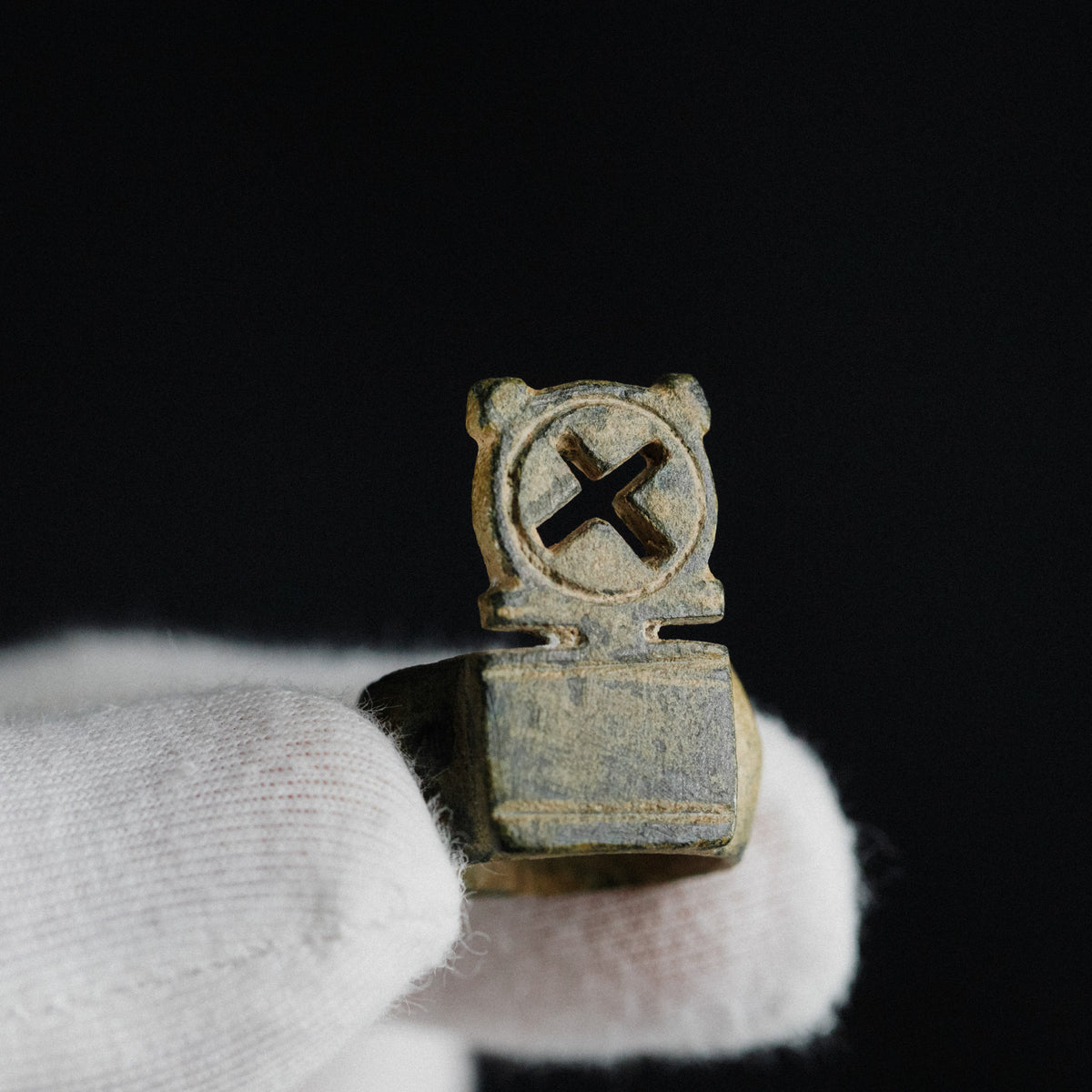 Byzantine Bronze Ring - 'Stavros' (4th–6th c. CE) EU 48 / US 4.5