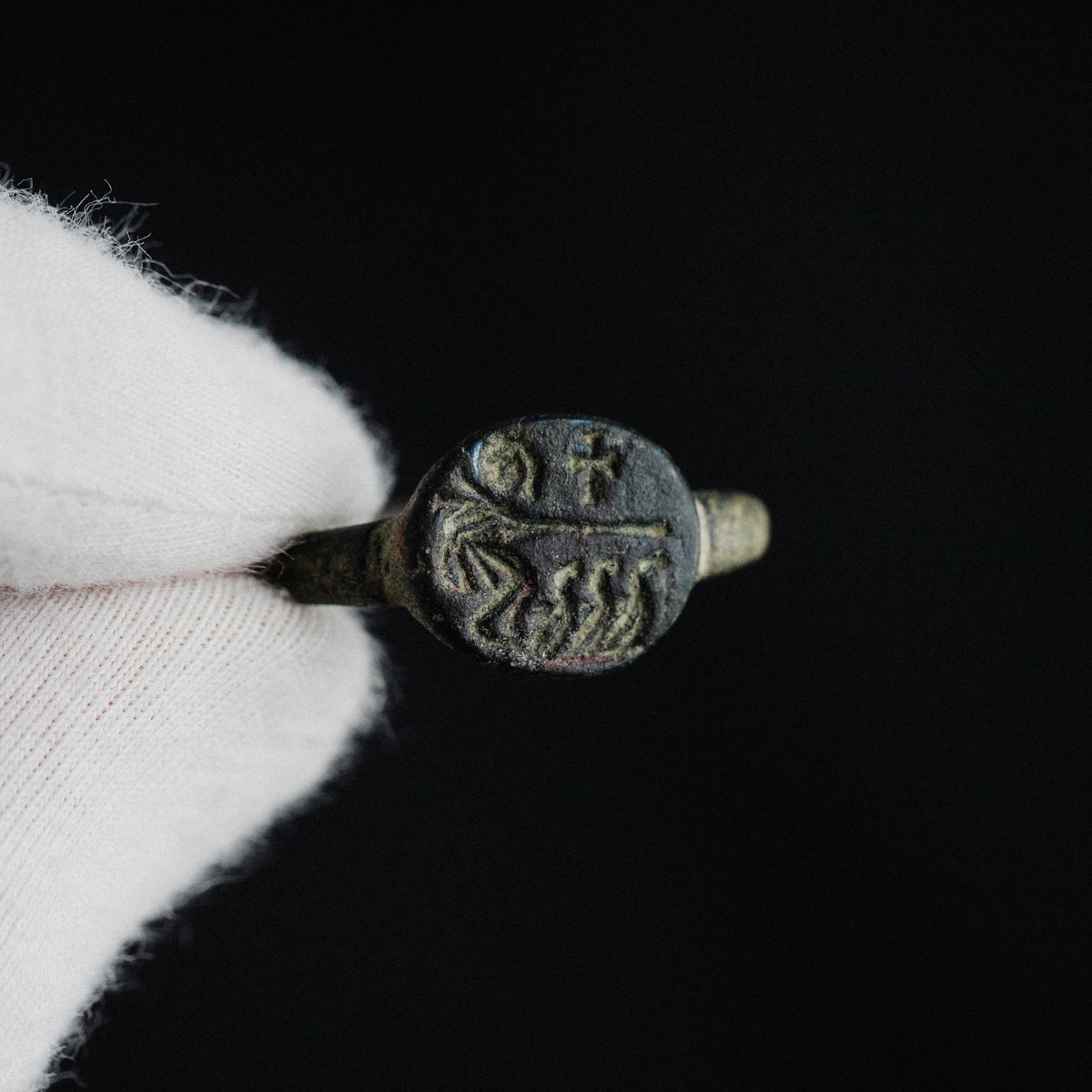 Byzantine Bronze Ring - 'Mikhael' (8th–11th c. CE) EU 67 / US 12