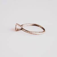 Byzantine silver ring Iesous side angle showing tapered shoulders and bezel edge