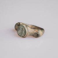Detail of Roman signet ring Corvidus bezel with schematic eagle or bird engraving