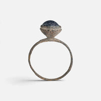 Byzantine bronze ring 'Kaloira' shows its raised cup-shaped setting above the full hoop in profile.