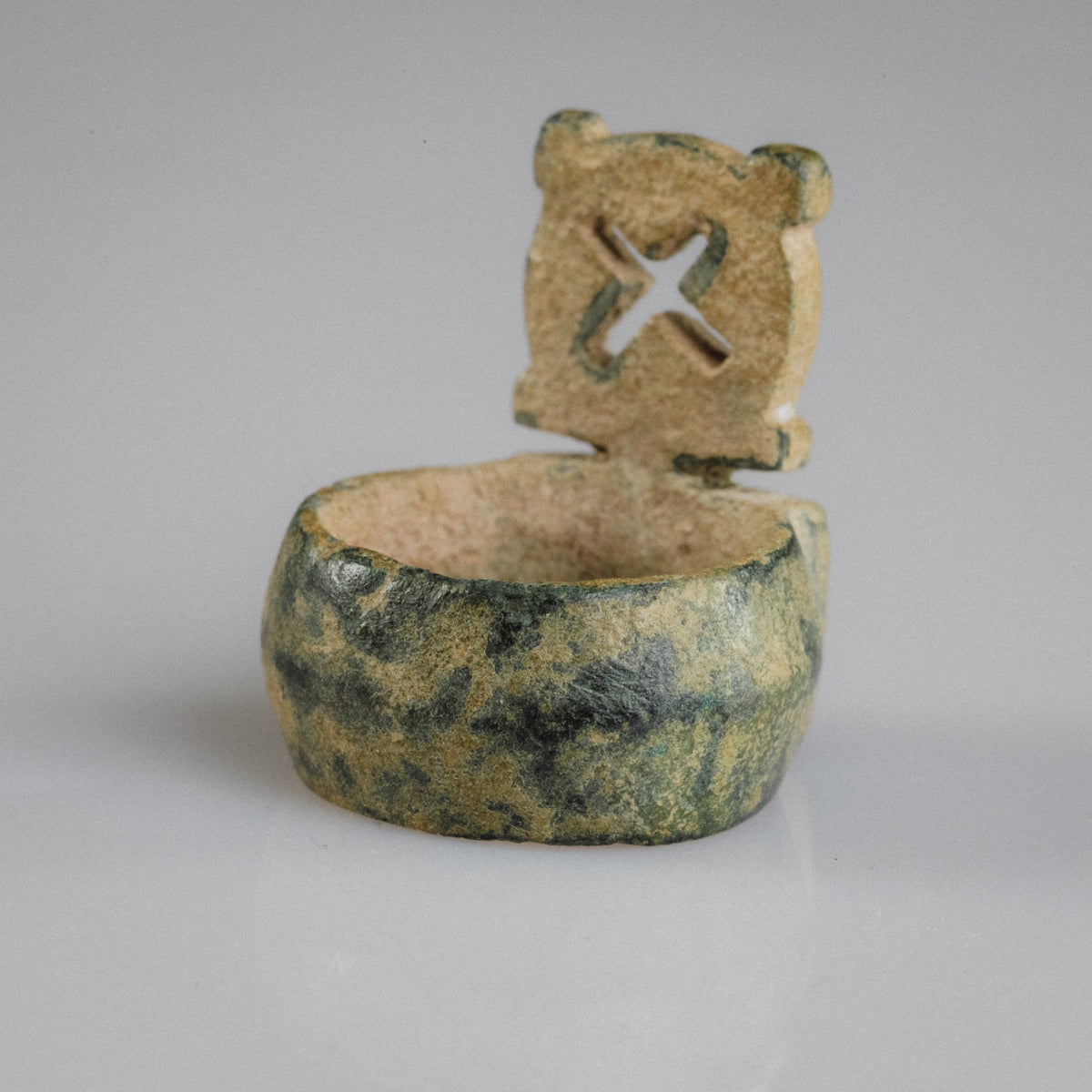 Byzantine Bronze Ring - 'Stavros' (4th–6th c. CE) EU 48 / US 4.5