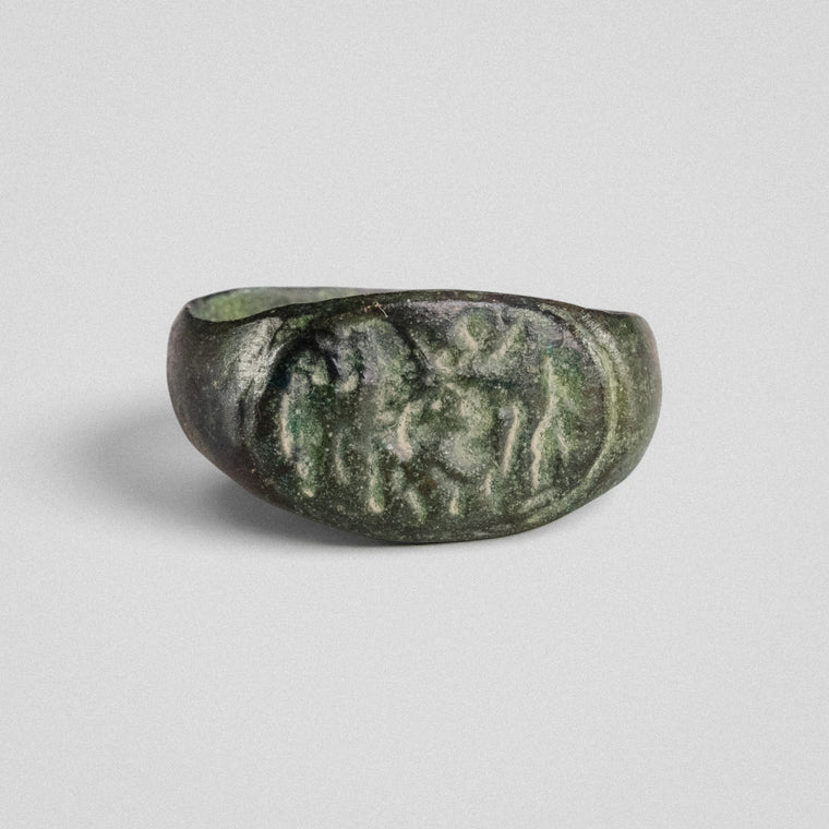 Roman Bronze Ring - 'Equirius' (2nd–3rd c. CE) EU 56 / US 7.5