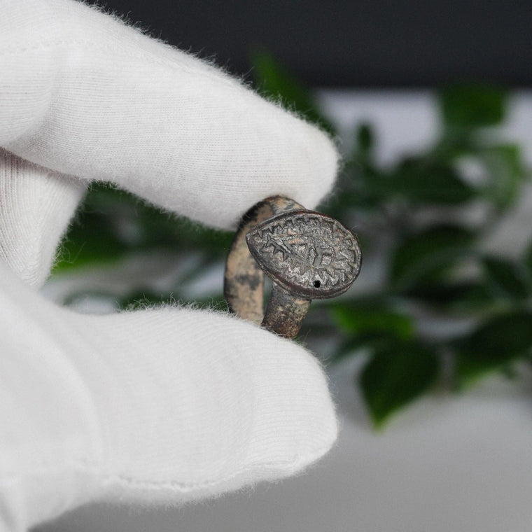 Medieval Bronze Ring 'Solis' (11th-13th c. CE) EU 55/US 7.25