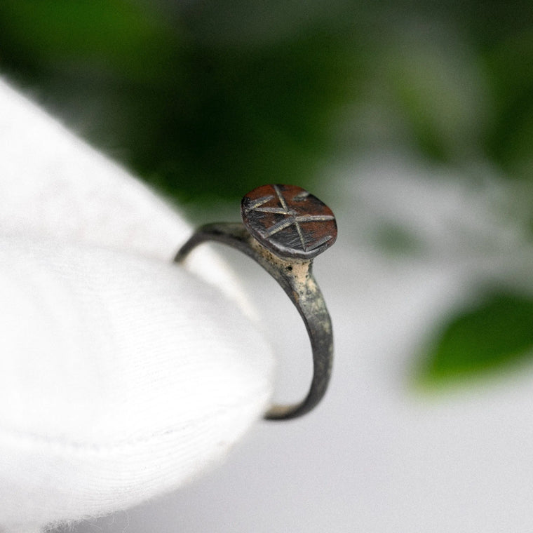Medieval Bronze Ring 'Astralis' (10th-14th c. CE) EU 50/US 5.25