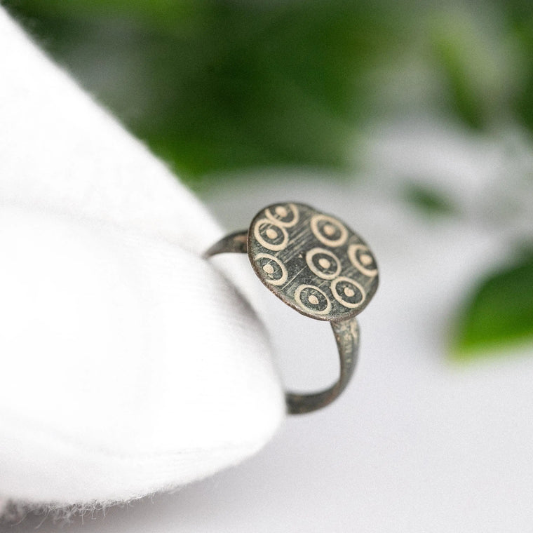 Medieval Bronze Ring 'Celoris' (12th-16th c. CE) EU 48/US 4.5