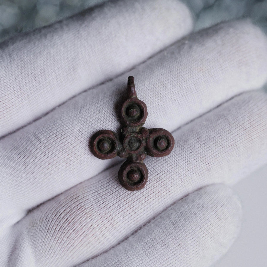 ‘Oculus’ - Medieval Bronze Cross Pendant  (11th–14th C. CE) Aurora Antiqua