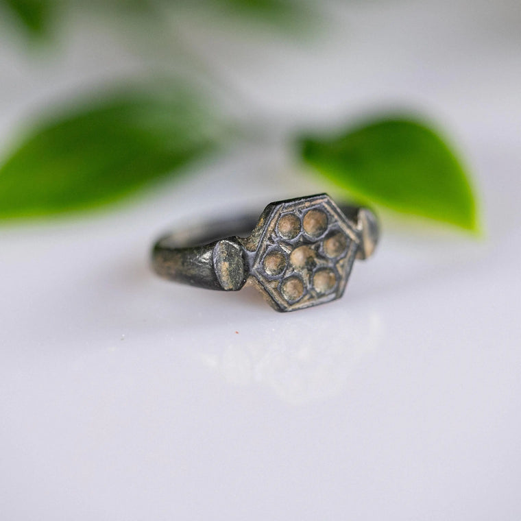 Roman Bronze Ring 'Fuscus' (3rd Century AD) EU 57/US 8