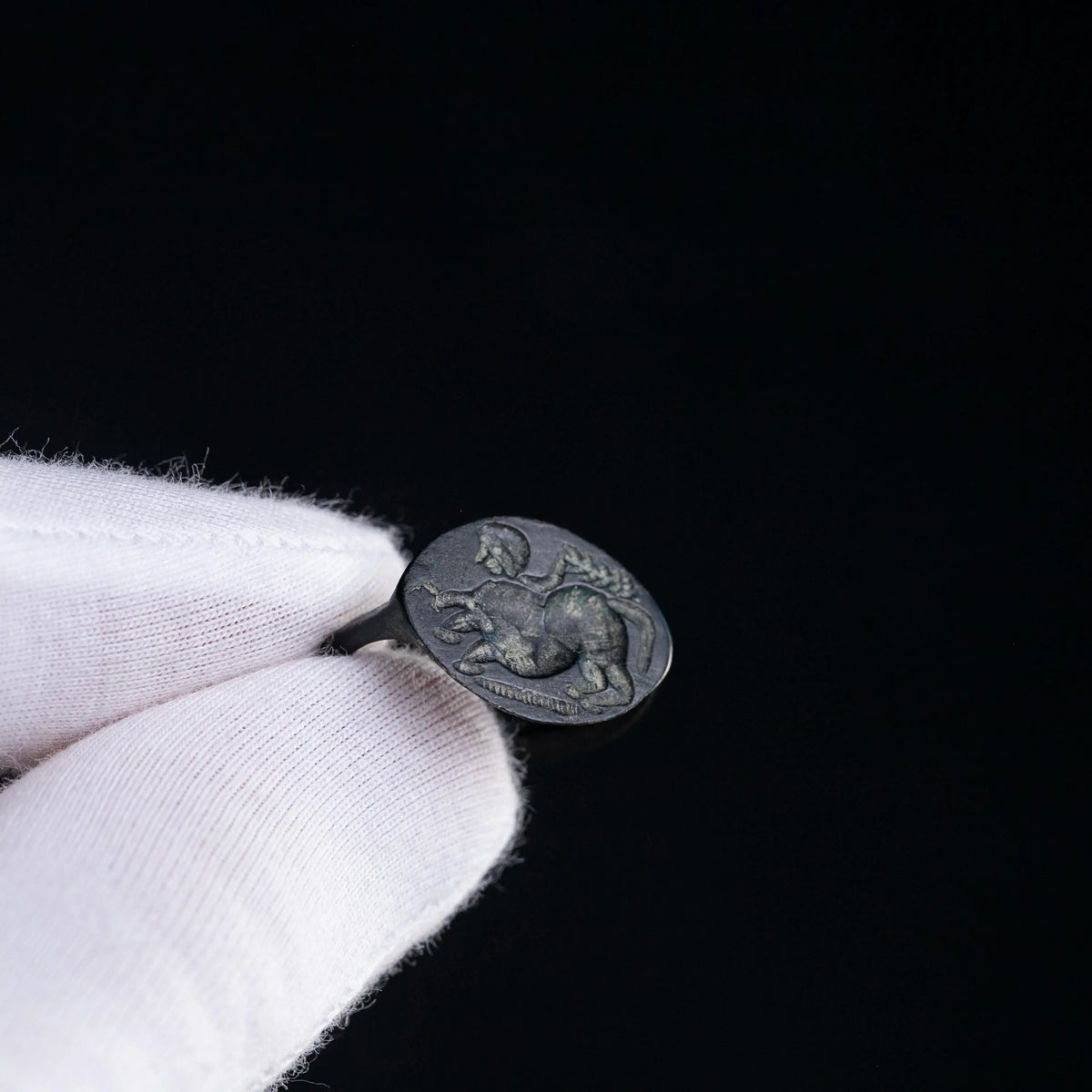 'Chimaron' - Greek Bronze Ring (4th C. BCE) EU 56 / US 7.75 Aurora Antiqua