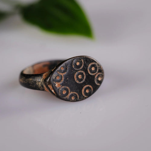 Medieval Bronze Ring 'Amandus' (12th-14th c. CE) EU 56/US 7.5