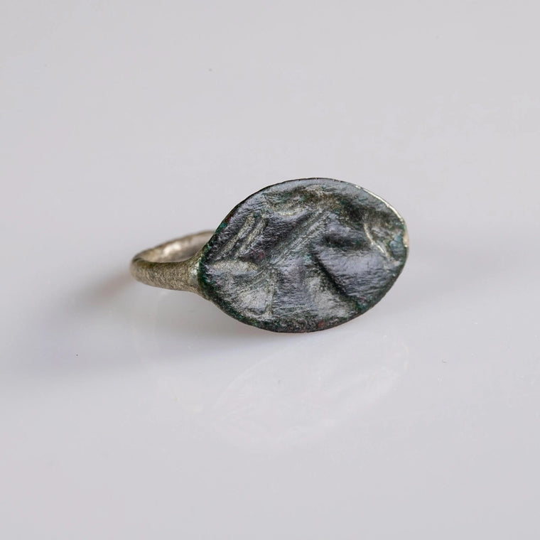 Greek Bronze Ring 'Iphios' (5th c. BCE) EU 60/US 9.5