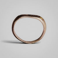 Interior view of Roman silver ring 'Leontia' with dark tarnish and hoop profile