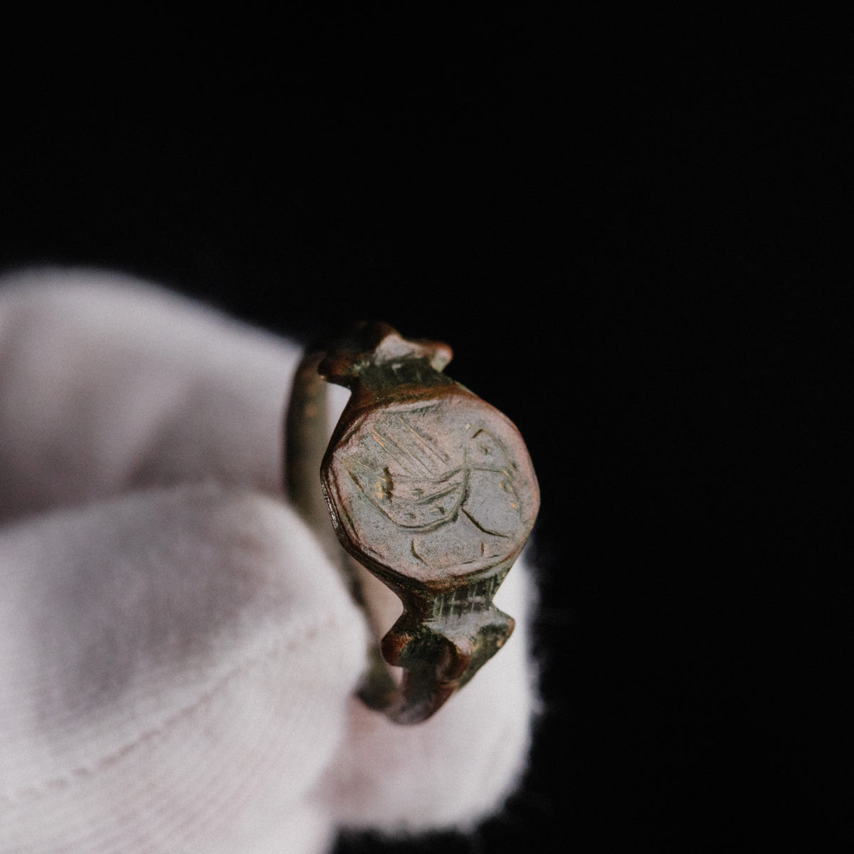 Medieval Bronze Ring - 'Vukasin' (13th–14th c. CE) EU 57 / US 8