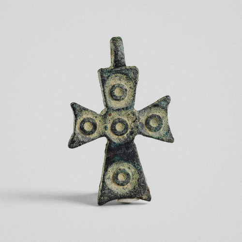 Byzantine Bronze Cross Pendant - 'Okellos' (6th–11th c. CE)