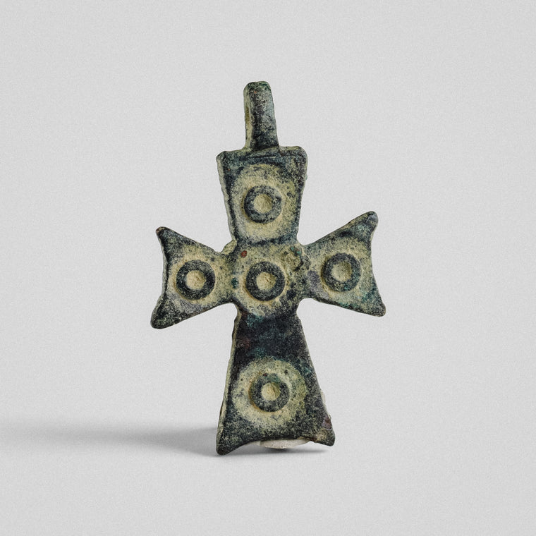 Byzantine Bronze Cross Pendant - 'Okellos' (6th–11th c. CE)