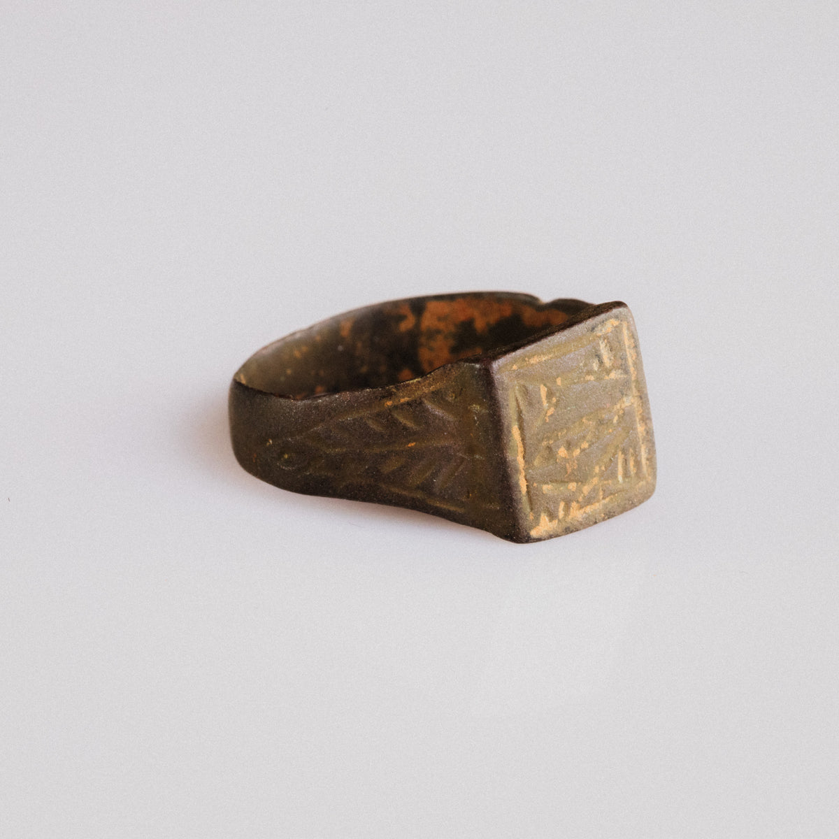 Medieval Bronze Ring - 'Wulfric' (13th–15th c. CE) EU 58 / US 8.5
