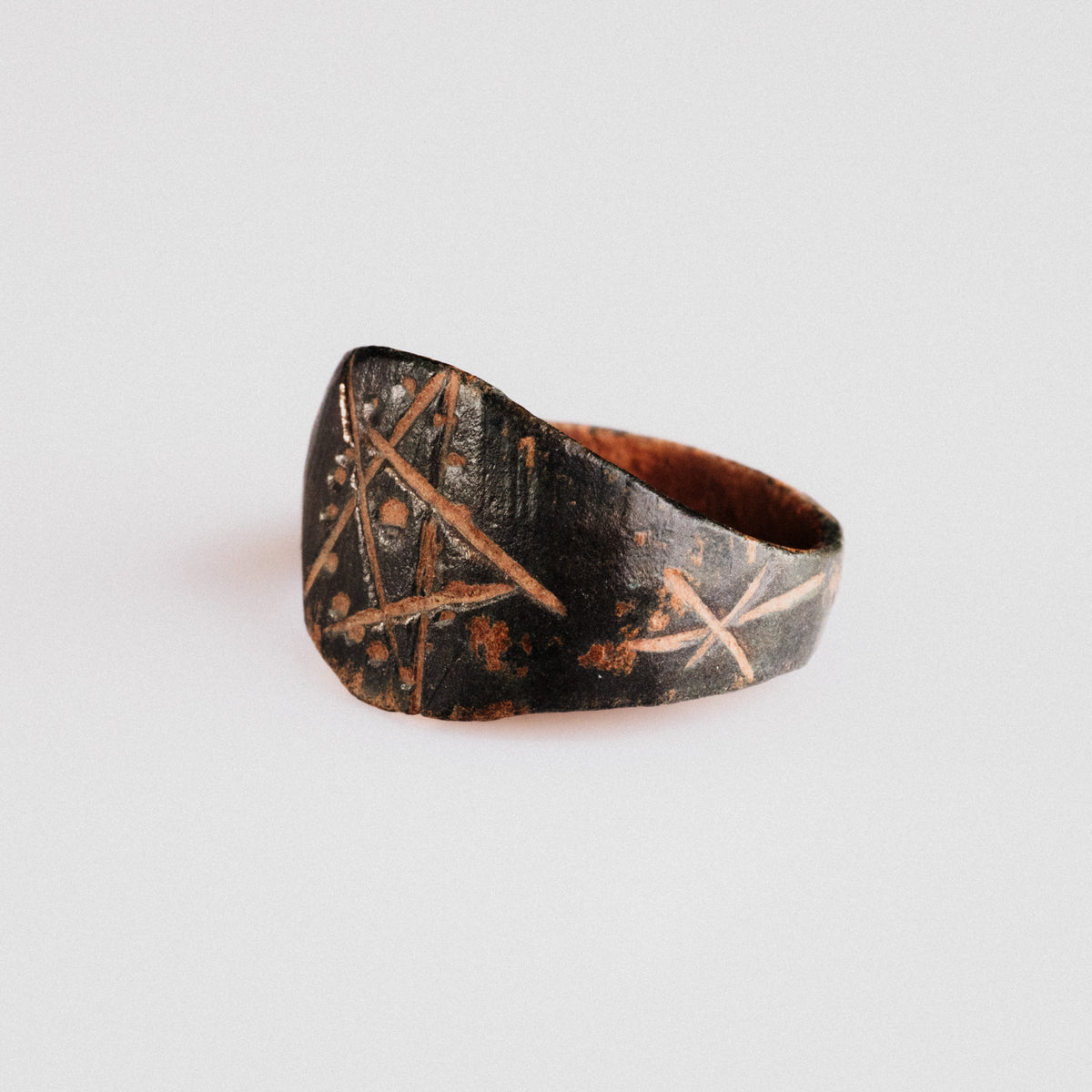 Medieval Bronze Ring - 'Drudan' (14th–16th c. CE) EU 56 / US 7.75