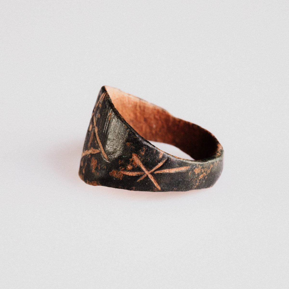 Medieval Bronze Ring - 'Drudan' (14th–16th c. CE) EU 56 / US 7.75