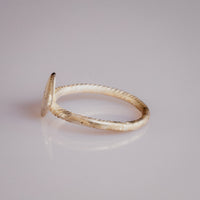 Medieval bronze ring Florentia inner hoop view revealing cable pattern and age-related surface