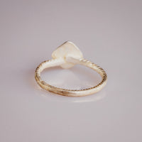 Medieval bronze ring Florentia rear view of lozenge bezel and hoop junction