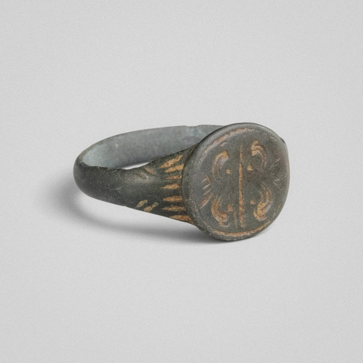 Medieval Bronze Ring - 'Lioris' (14th–17th c. CE) EU 56 / US 7.5
