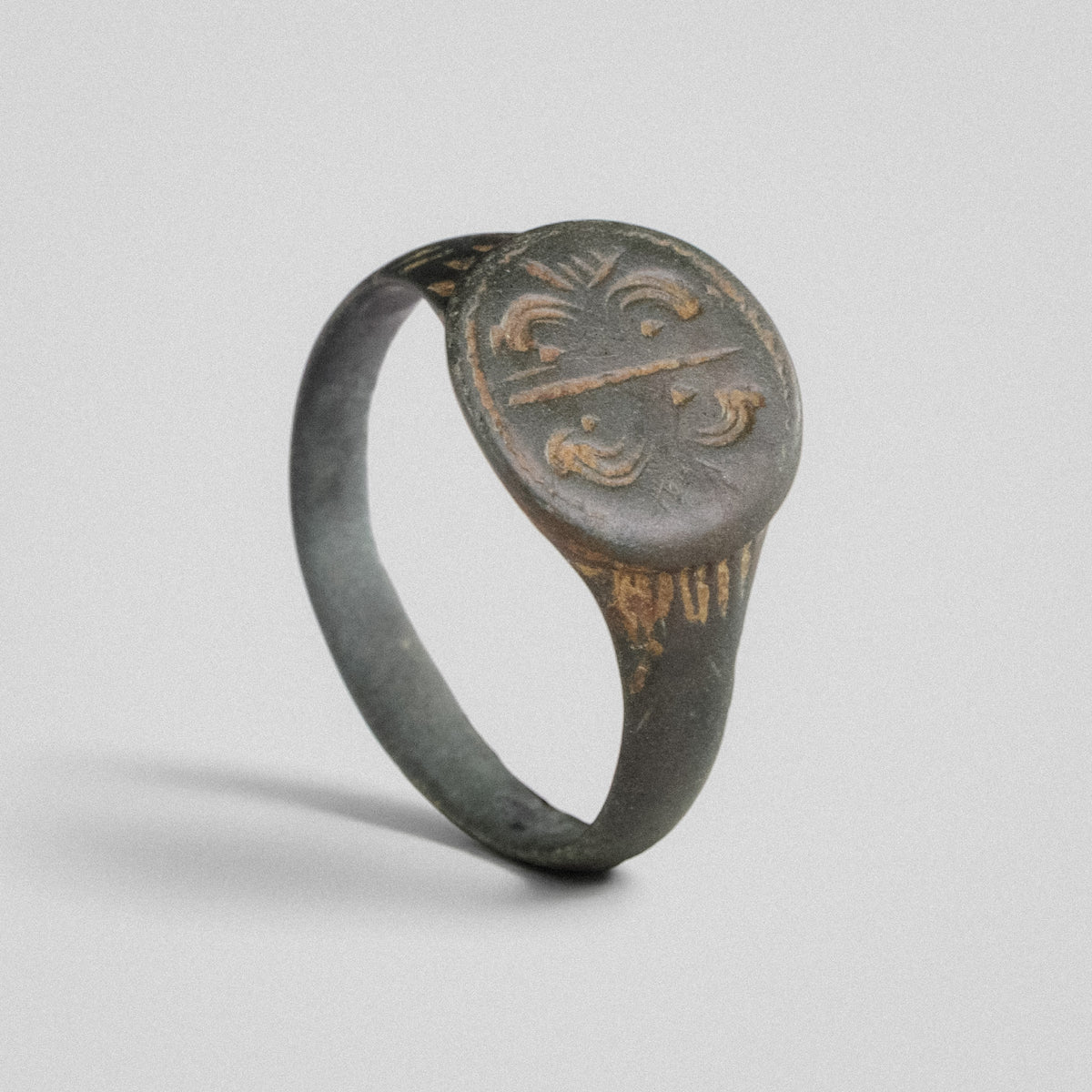 Medieval Bronze Ring - 'Lioris' (14th–17th c. CE) EU 56 / US 7.5