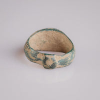 Medieval bronze ring Tamgar, back of hoop showing D-section band