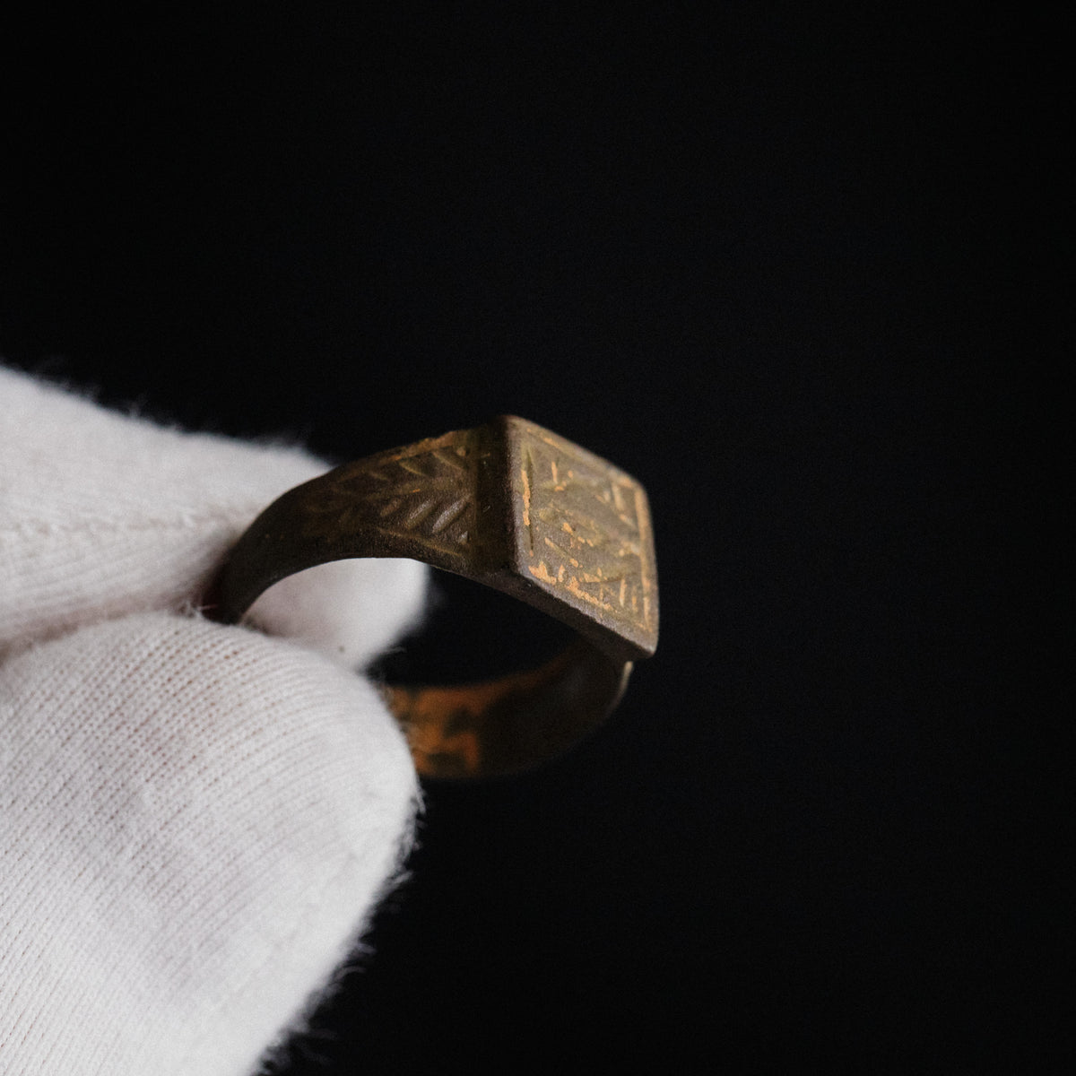 Medieval Bronze Ring - 'Wulfric' (13th–15th c. CE) EU 58 / US 8.5