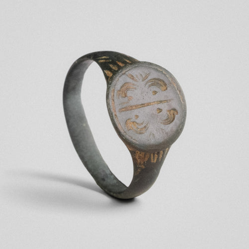 Medieval Bronze Ring - 'Lioris' (14th–17th c. CE) EU 56 / US 7.5