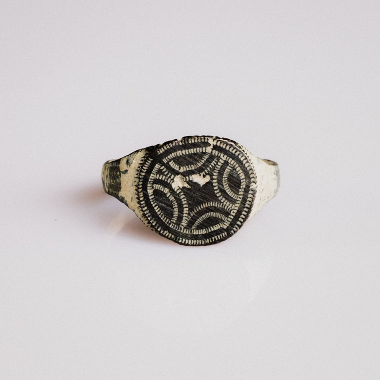 Medieval Bronze Ring - 'Vitalya' (10th–13th c. CE) EU 51 / US 5.75