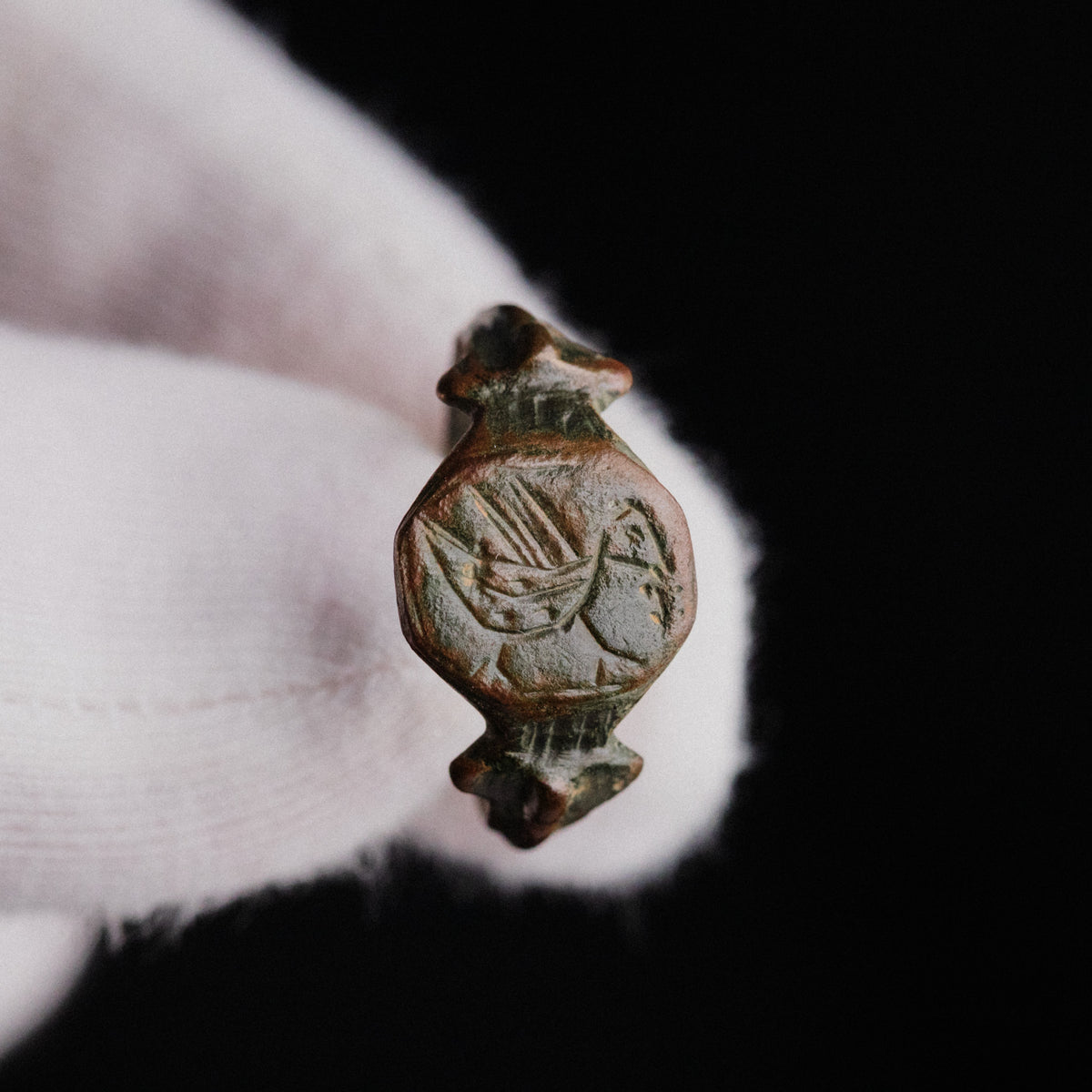 Medieval Bronze Ring - 'Vukasin' (13th–14th c. CE) EU 57 / US 8