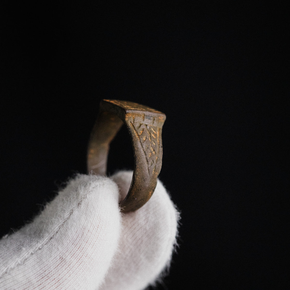 Medieval Bronze Ring - 'Wulfric' (13th–15th c. CE) EU 58 / US 8.5