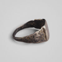 Medieval silver ring Vidomir opposite side showing gilt scrollwork detail