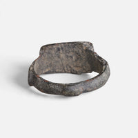 Roman bronze ring 'Lucina' shows the plain back of its rectangular bezel and the inner hoop.