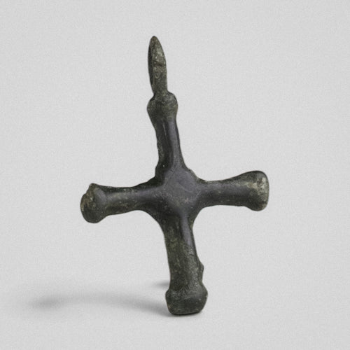 Medieval Bronze Cross Pendant - 'Steadfast' (8th–13th c. CE)