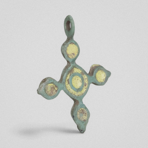Medieval Bronze Enamel Cross Pendant - 'Resurgence' (11th–13th c. CE)