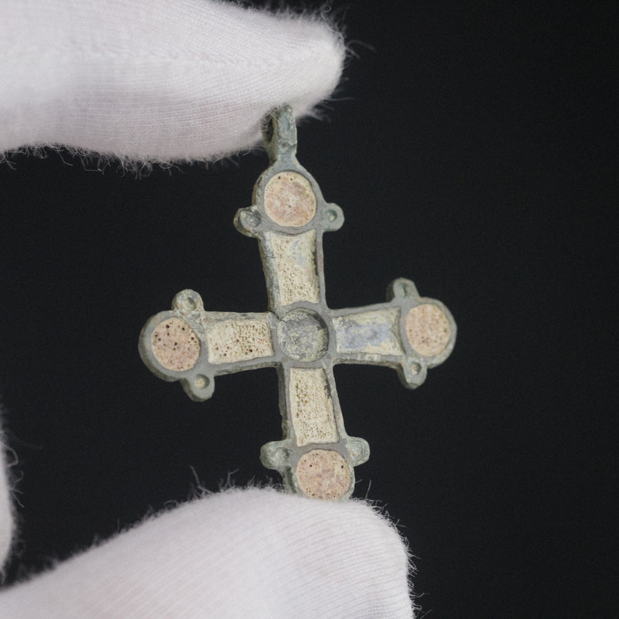 P-55-B: bronze cross pendant, object view 1